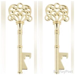 Pair of key chains‎ /handbag charms Elegant Gold keys